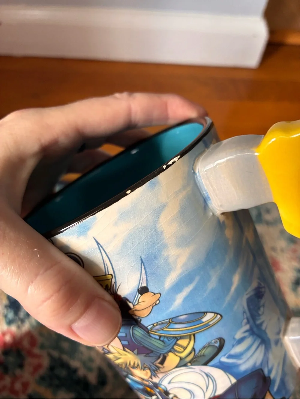 Disney Kingdom Hearts Blue Ceramic Mug with Keyblade Handle 20oz